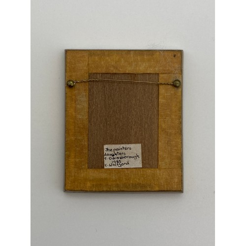 403A - FOUR QUALITY DOLLS HOUSE MINIATURE PAINTINGS OF GROUP PORTRAITS AND A STILL LIFE BY CHRISTOPHER WHIT... 