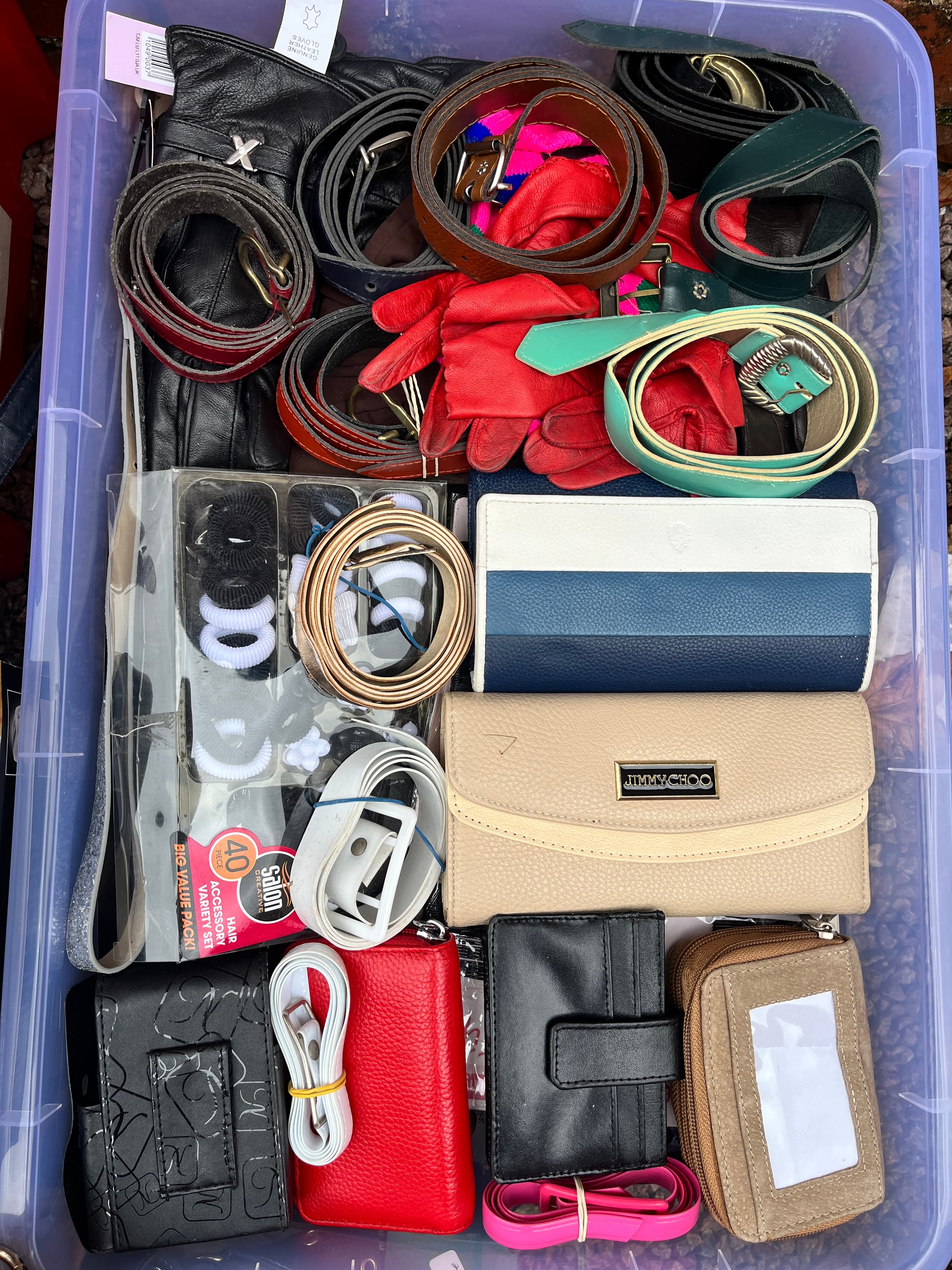FOUR BOXES OF HANDBAGS AND ACCESSORIES