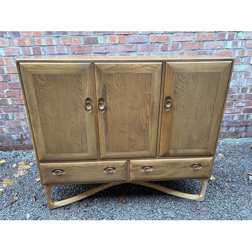 100B - ERCOL 512 BLONDE ELM WINDSOR SIDEBOARD