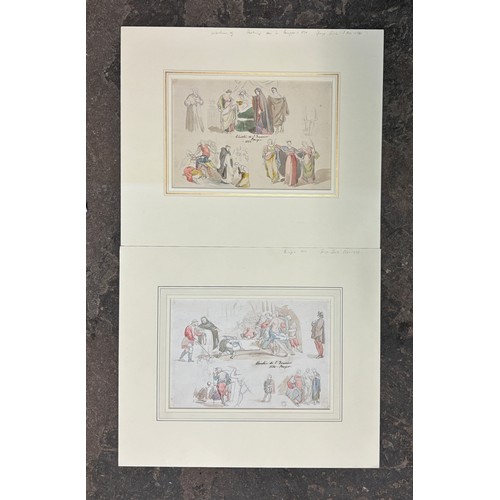 762 - GEORGE SMITH (1802-1838) SKETCH WATERCOLOUR  TITLED CHIOSTRO DI S.DOMENICO- PERUGIA A PAIR 24CM X 17... 