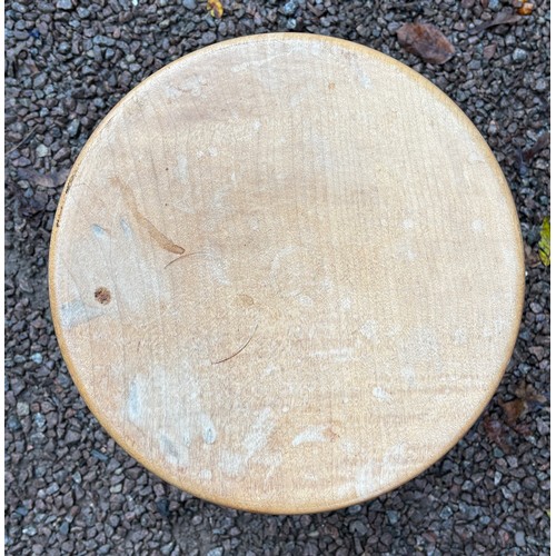 3 - BEECH TURNED MILKING STOOL