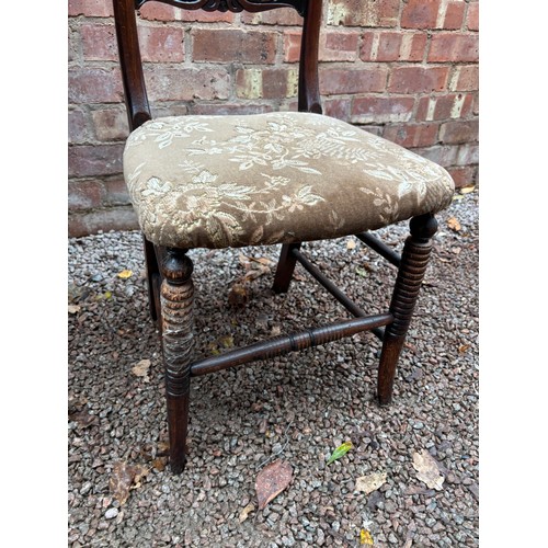 51 - VICTORIAN CARVED BAR BACK BEDROOM CHAIR