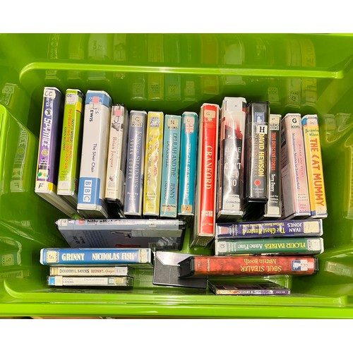 THREE CARTONS OF ASSORTED CASETTE AUDIO BOOKS AND GAME TAPES