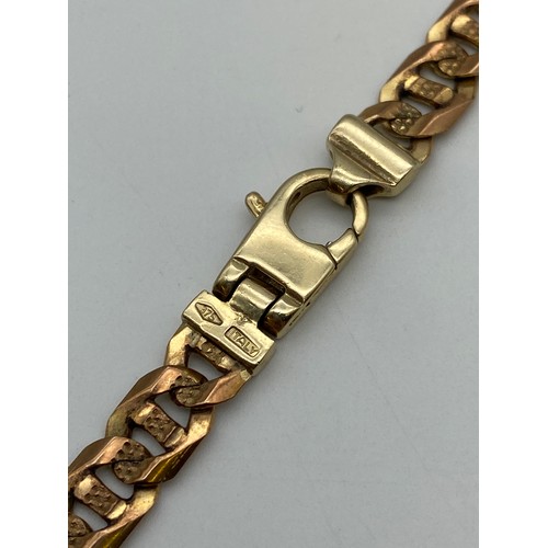 691 - 9CT GOLD FLAT CURB LINK NECK CHAIN WITH LOBSTER CLAW FASTENER 29.5G