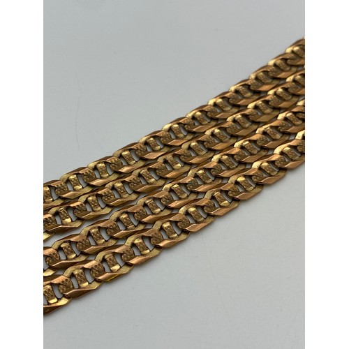 691 - 9CT GOLD FLAT CURB LINK NECK CHAIN WITH LOBSTER CLAW FASTENER 29.5G