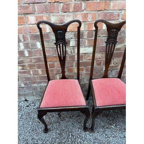 49 - SET OF FOUR BEECH ART NOUVEAU DINING CHAIRS
