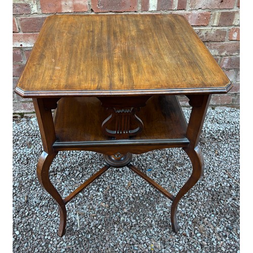 39 - EDWARDIAN SIDE TABLE WITH UNDER TIER