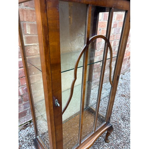 7 - 1950'S WALNUT DISPLAY CABINET
