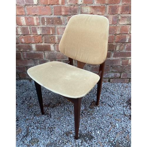 1A - TEAK EXTENDING DINING TABLE WITH SIX CHAIRS