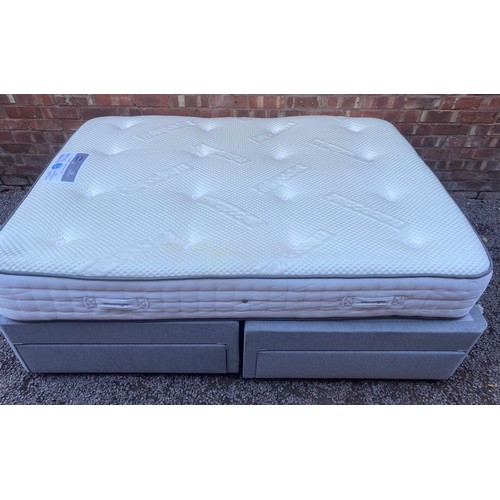 25 - DOUBLE DIVAN BED WITH MIRAPOCKET MATTRESS AND PINE HEADBOARD