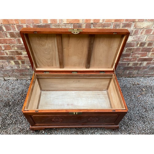 38 - CHINESE CARVED CAMPHOR  WOOD TRUNK