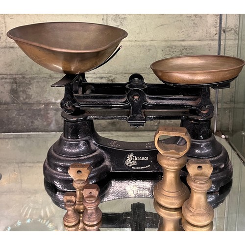 SET OF LEBRASCO KITCHEN SCALES WITH BELL WEIGHTS