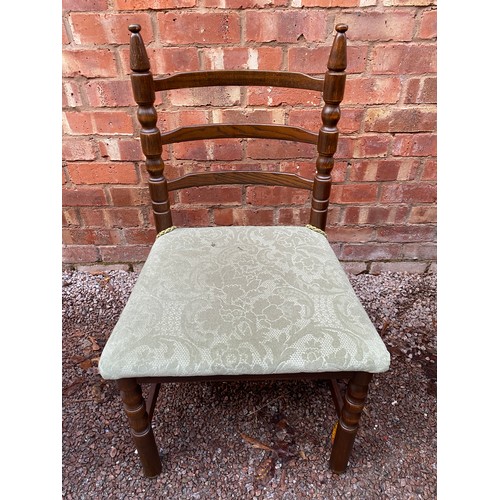 1 - OAK BULBOUS PEDESTAL TABLE AND FOUR YOUNGER LADDERBACK CHAIRS