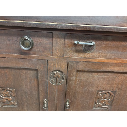 51 - ARTS AND CRAFTS OAK SIDEBOARD
