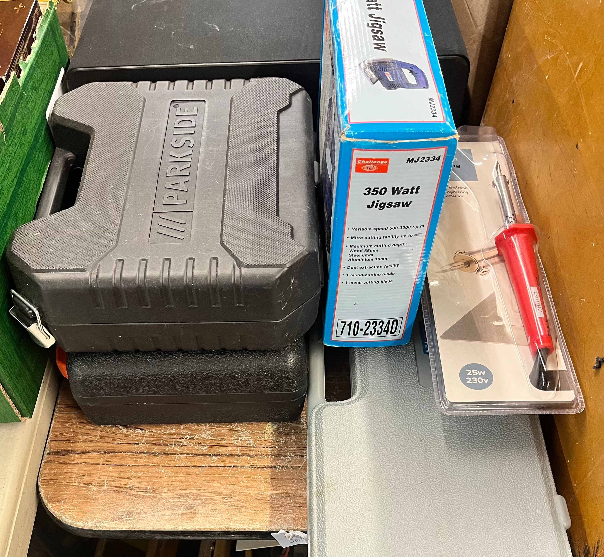 CHALLENGE JIGSAW, PARKSIDE CORDLESS DRILL, DRIVER SCREWDRIVER AND ...