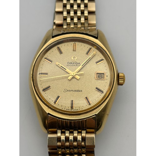 543 - GENTLEMANS OMEGA AUTOMATIC SEAMASTER GOLD PLATED WRIST WATCH