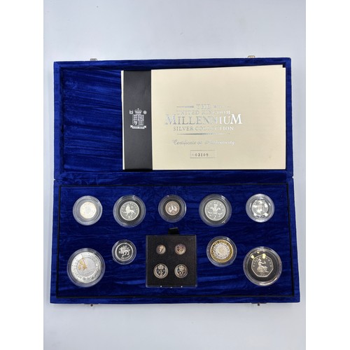 566 - CASED ROYAL MINT UNITED KINGDOM MILLENIUM SILVER COLLECTION