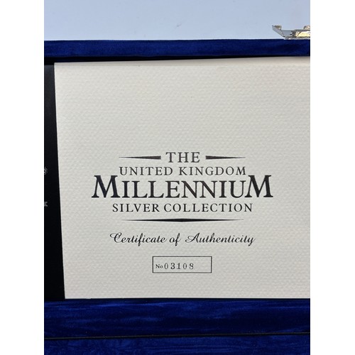 566 - CASED ROYAL MINT UNITED KINGDOM MILLENIUM SILVER COLLECTION