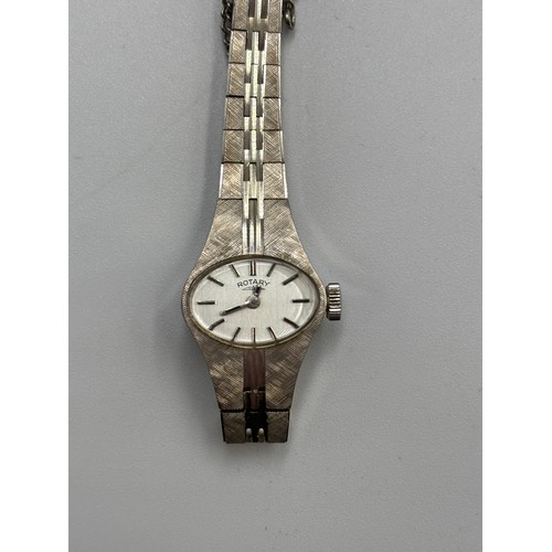 557 - LADIES BOXED BARK TEXTURED ROTARY WRIST WATCH
