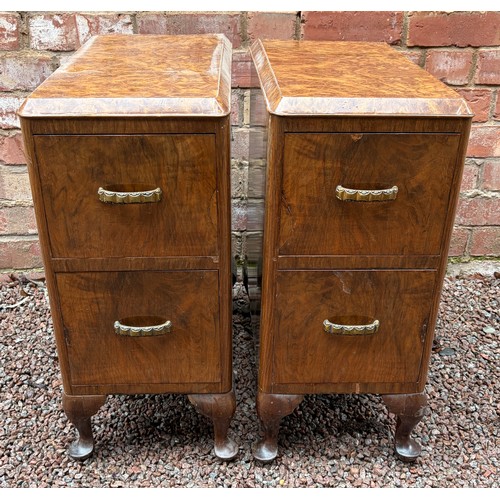 PAIR OF WALNUT TWO DRAWER CHESTS