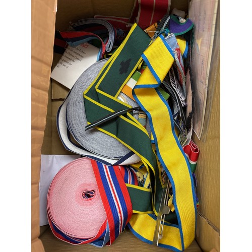 BOX OF MILITARY DECORATION RIBBONS