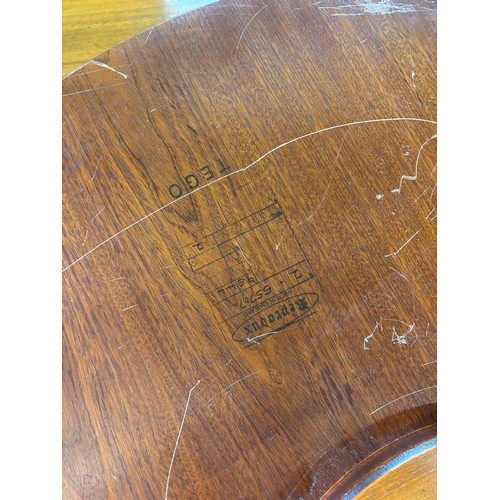 2 - REPRODUCTION MAHOGANY CROSS BANDED PEDESTAL COFFEE TABLE