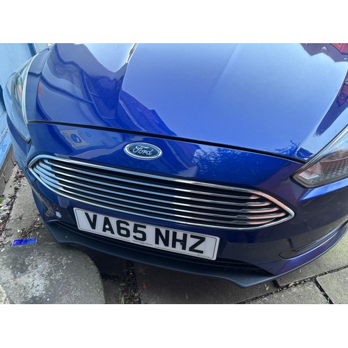 1 - BLUE FORD FOCUS TITANIUM FIVE DOOR CAR, VA65 NHZ PETROL 18653 MILES. LAST MOT FEB 2025. V5C DOCUMENT... 