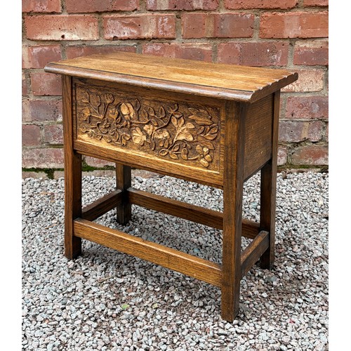 9 - CARVED PANEL FRONT STORAGE STOOL