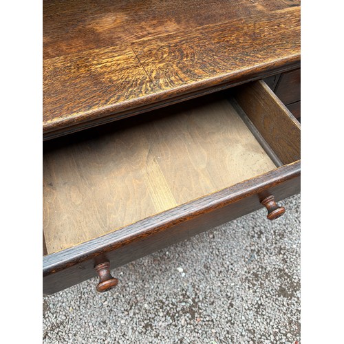 26 - CARVED OAK DRESSER WITH PLATE RACK