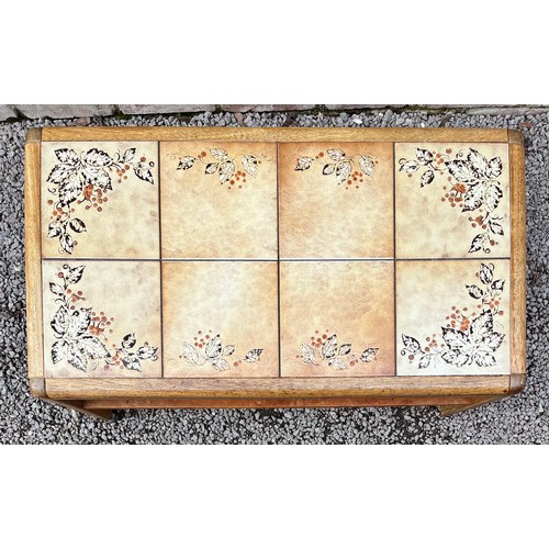 34 - TEAK TILE TOP COFFEE TABLE