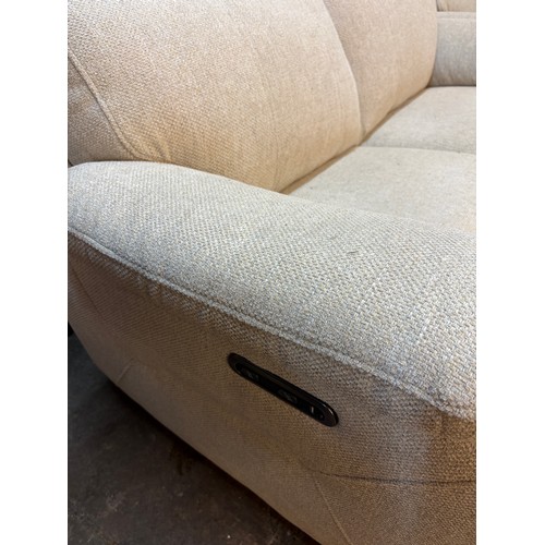 31 - OATMEAL ELECTRIC RECLINING TWO SEATER SOFA AND ARMCHAIR