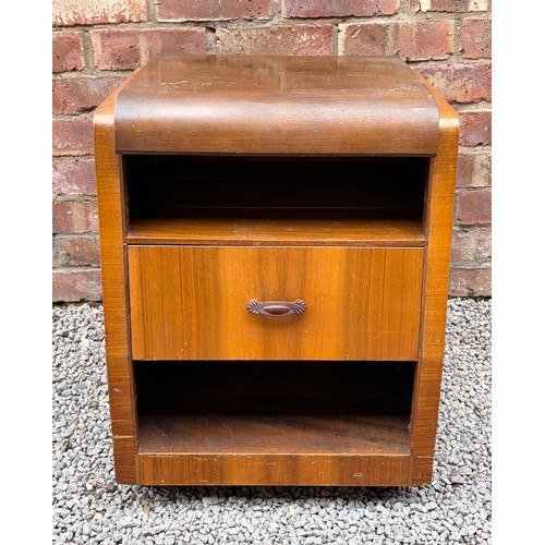 85 - 1950S WALNUT OPEN BEDSIDE CUPBOARD