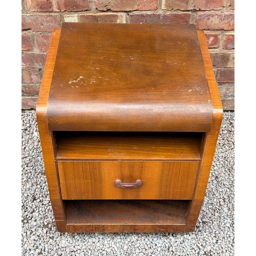 85 - 1950S WALNUT OPEN BEDSIDE CUPBOARD