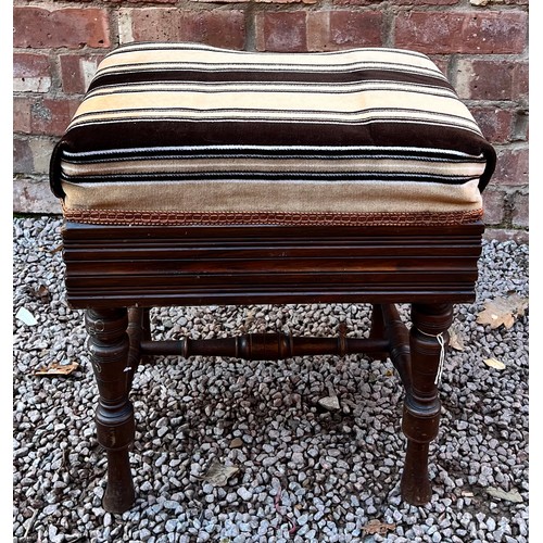 92 - VICTORIAN WALNUT PATENT ADJUSTABLE PIANO STOOL
