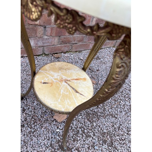 56 - SIMULATED ONYX TOP CIRCULAR TABLE