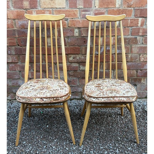 104 - PAIR OF ERCOL 'GOLDSMITH' STICK BACK CHAIRS