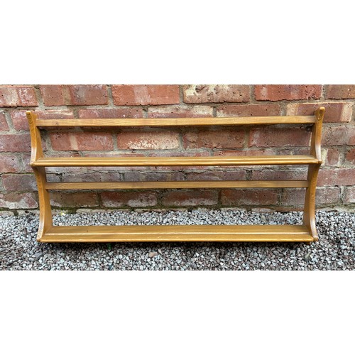 105 - ERCOL ELM WALL MOUNTED DELFT RACK