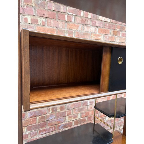 46 - 1960's G PLAN 'LIBRENZA' TEAK EBONIZED OPEN FRAME ROOM DIVIDER