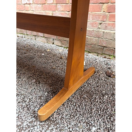 49 - 1960/70S ANSAGER MOBLER DANISH TEAK DROP FLAP DINING TABLE WITH CENTRAL TILE TOP PANEL