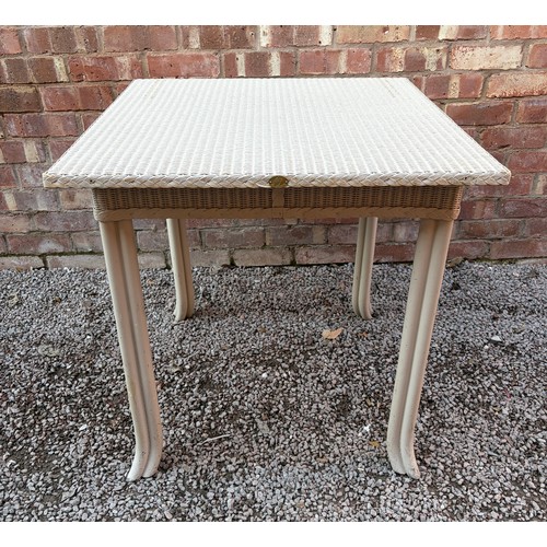 80 - LLOYD LOOM GREY WASH SQUARE TOP TABLE