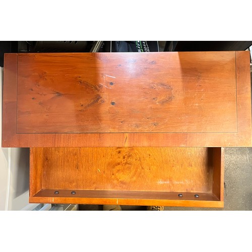 83 - YEW CROSSBANDED DWARF BOOKCASE