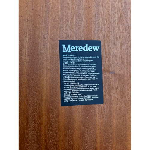 48 - MEREDEW MAHOGANY D END DINING TABLE AND THREE CHAIRS