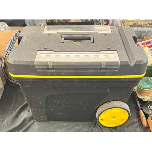 362 - STANLEY HEAVY DUTY WHEELIE TRUNK VARIOUS FLY FISHING RELATED TACKLE, TRAY OF VARIOUS WET/DRY LINES L... 