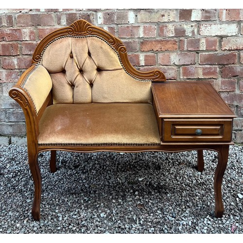 72 - REPORDUCTION UPHOLSTERED HALL BENCH