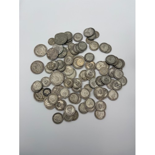 514 - G.B PRE- DECIMAL 1900'S - 1930'S COINS SIXPENCES, ONE SHILLING (74), FLORINS (7) AND HALF CROWNS (7)... 