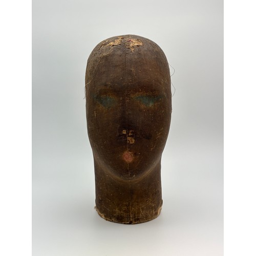 734 - ANTIQUE MILLINERS HAT BLOCK HEAD A/F