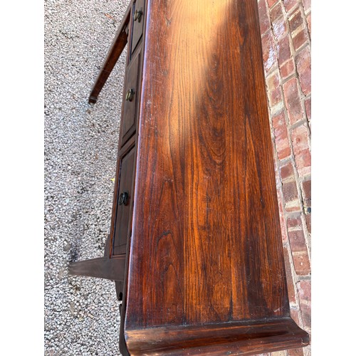 47 - CHINESE ELM ALTAR TABLE WITH THREE FRIEZE DRAWERS