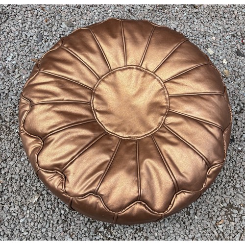 109 - BRONZED MOROCCAN STYLE POUFFEE