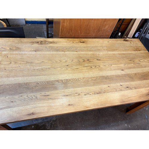 106 - OAK FARMHOUSE STYLE DINING TABLE
