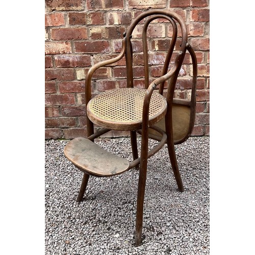 61 - BENTWOOD BERGERE CANED CHILDRENS HIGH CHAIR